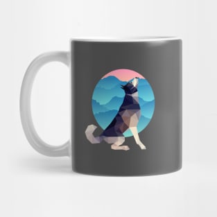 Husky on the forest background Mug